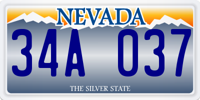 NV license plate 34A037