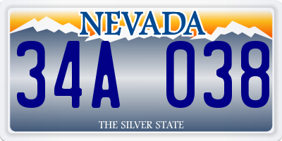 NV license plate 34A038