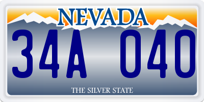 NV license plate 34A040