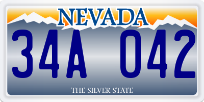 NV license plate 34A042