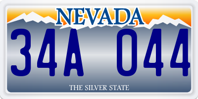 NV license plate 34A044