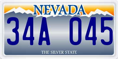 NV license plate 34A045