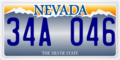 NV license plate 34A046