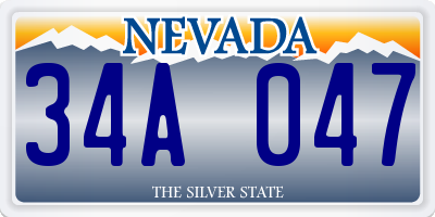 NV license plate 34A047