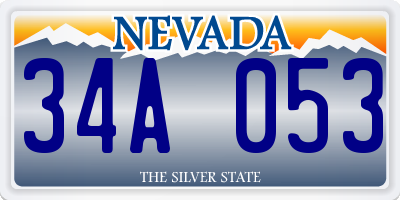NV license plate 34A053