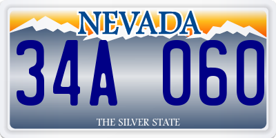 NV license plate 34A060