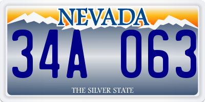 NV license plate 34A063