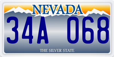 NV license plate 34A068