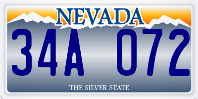 NV license plate 34A072