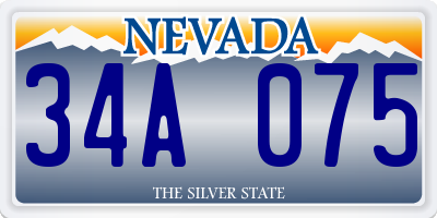NV license plate 34A075