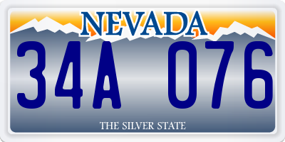 NV license plate 34A076