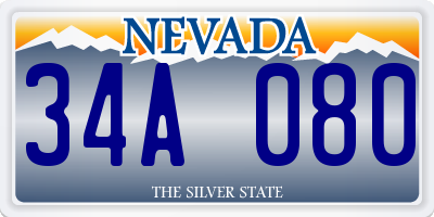 NV license plate 34A080