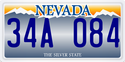 NV license plate 34A084