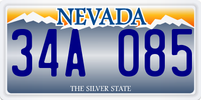 NV license plate 34A085