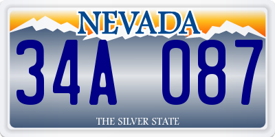NV license plate 34A087