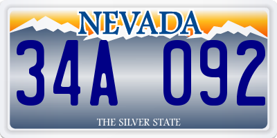 NV license plate 34A092