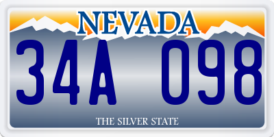 NV license plate 34A098