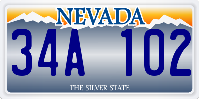 NV license plate 34A102