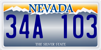 NV license plate 34A103