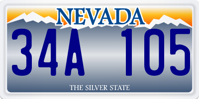 NV license plate 34A105