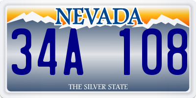 NV license plate 34A108