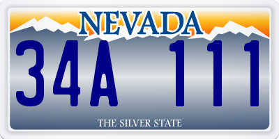 NV license plate 34A111