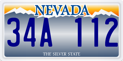 NV license plate 34A112