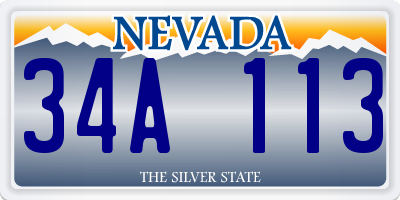 NV license plate 34A113
