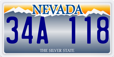 NV license plate 34A118