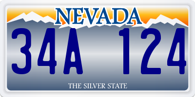 NV license plate 34A124