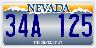NV license plate 34A125