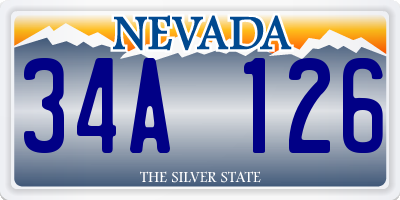 NV license plate 34A126