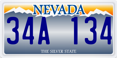 NV license plate 34A134