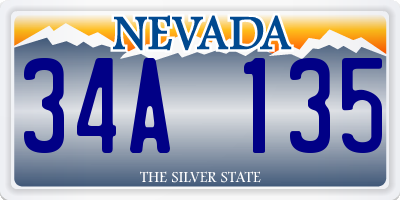 NV license plate 34A135
