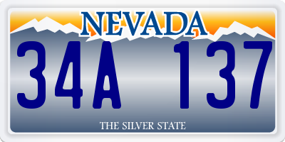 NV license plate 34A137
