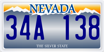 NV license plate 34A138