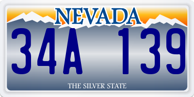 NV license plate 34A139