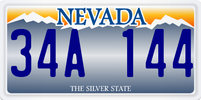 NV license plate 34A144