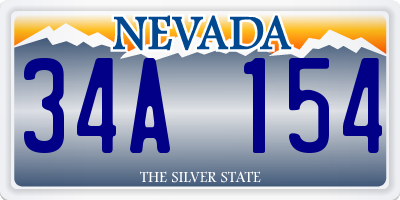 NV license plate 34A154