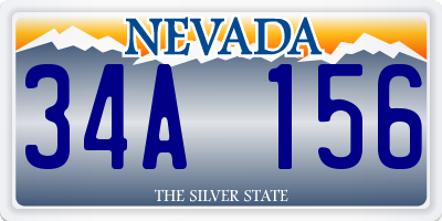 NV license plate 34A156