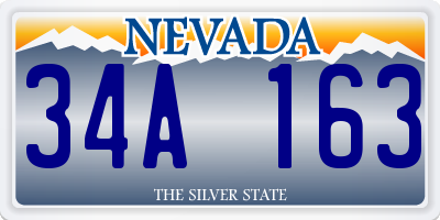 NV license plate 34A163