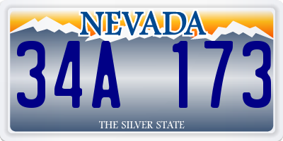 NV license plate 34A173