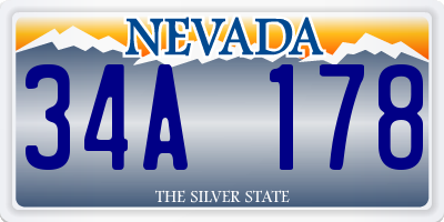 NV license plate 34A178