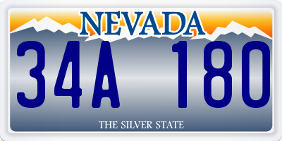 NV license plate 34A180