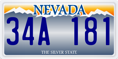 NV license plate 34A181