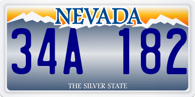 NV license plate 34A182
