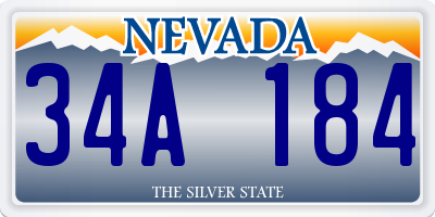NV license plate 34A184
