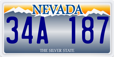 NV license plate 34A187