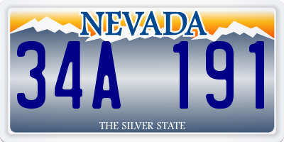 NV license plate 34A191