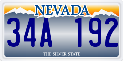 NV license plate 34A192